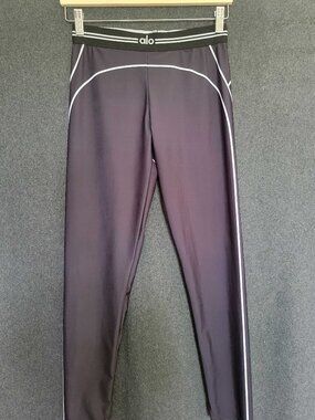 Alo Yoga Airbrush Black White High-Waist Heart Throb Leggings Women’s L